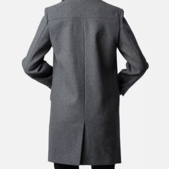 New Zadig & Voltaire Marco Wool Blend Coat - Small in Grey - Picture 4 of 15